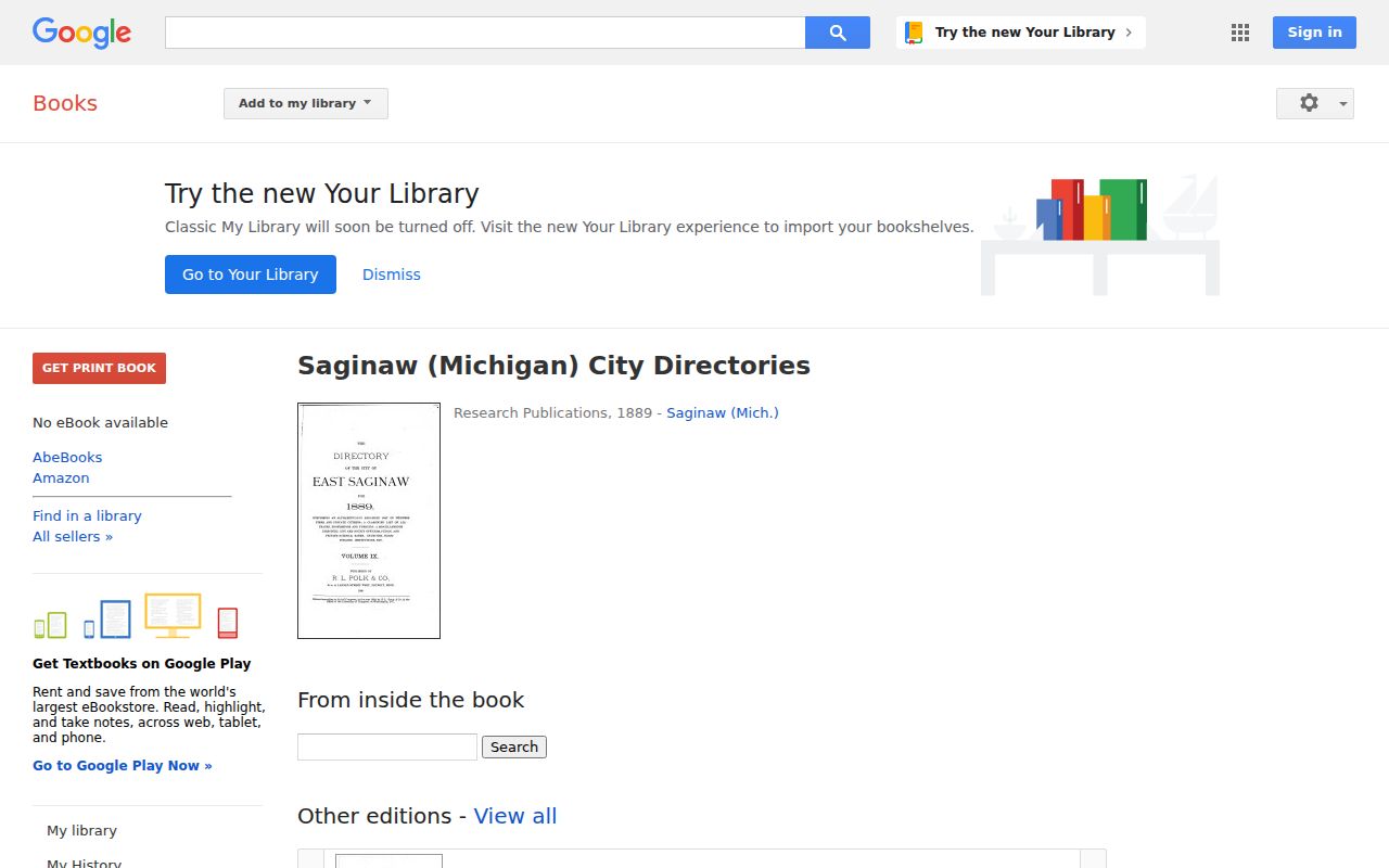 Saginaw Township city directory digitized 1889 volume