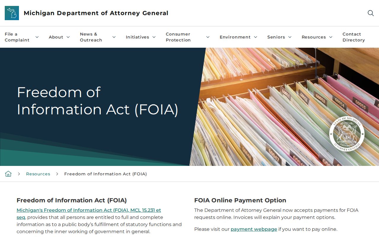 Saginaw Township residents directory Michigan FOIA reference guidance
