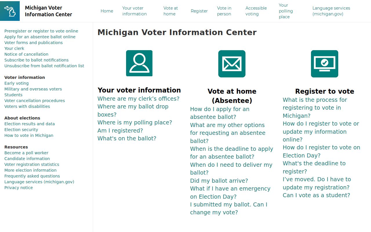 Saginaw Township residents directory Michigan voter lookup screen