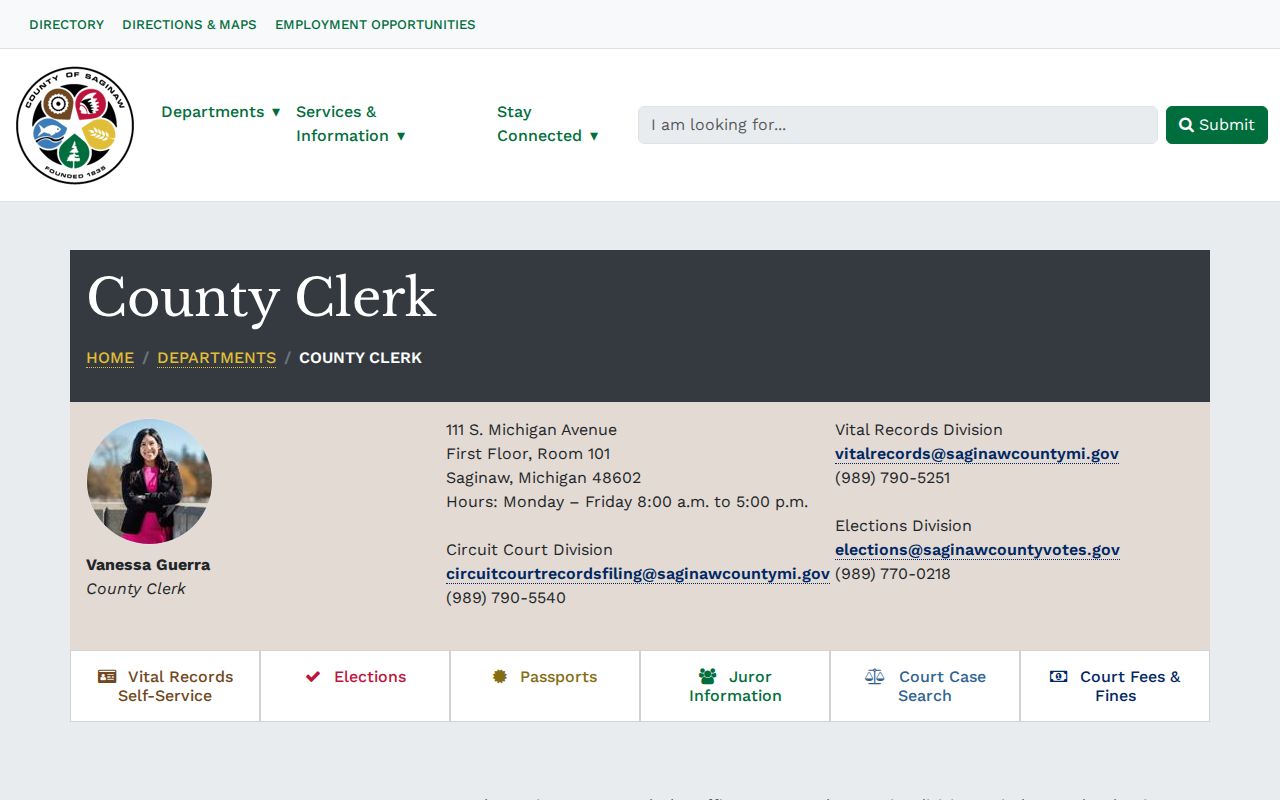 Saginaw Township residents directory Saginaw County Clerk record divisions