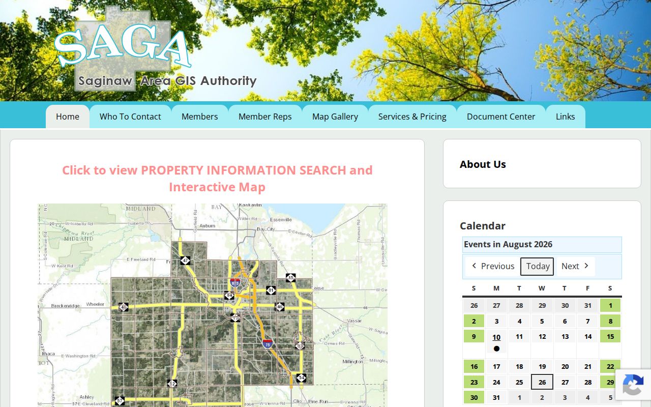 Saginaw Area GIS Authority public mapping and property resource page