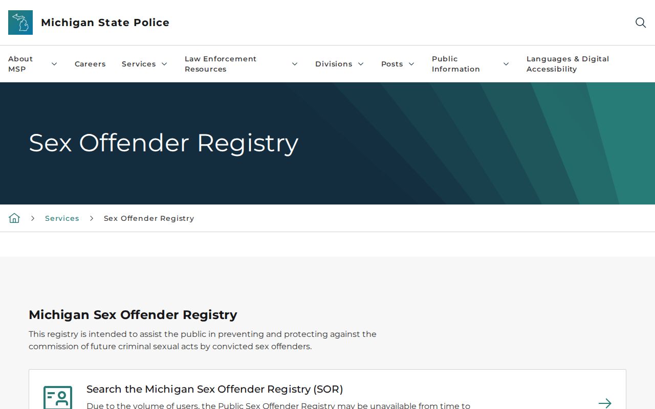Saginaw Township resident lookup official registry search modes